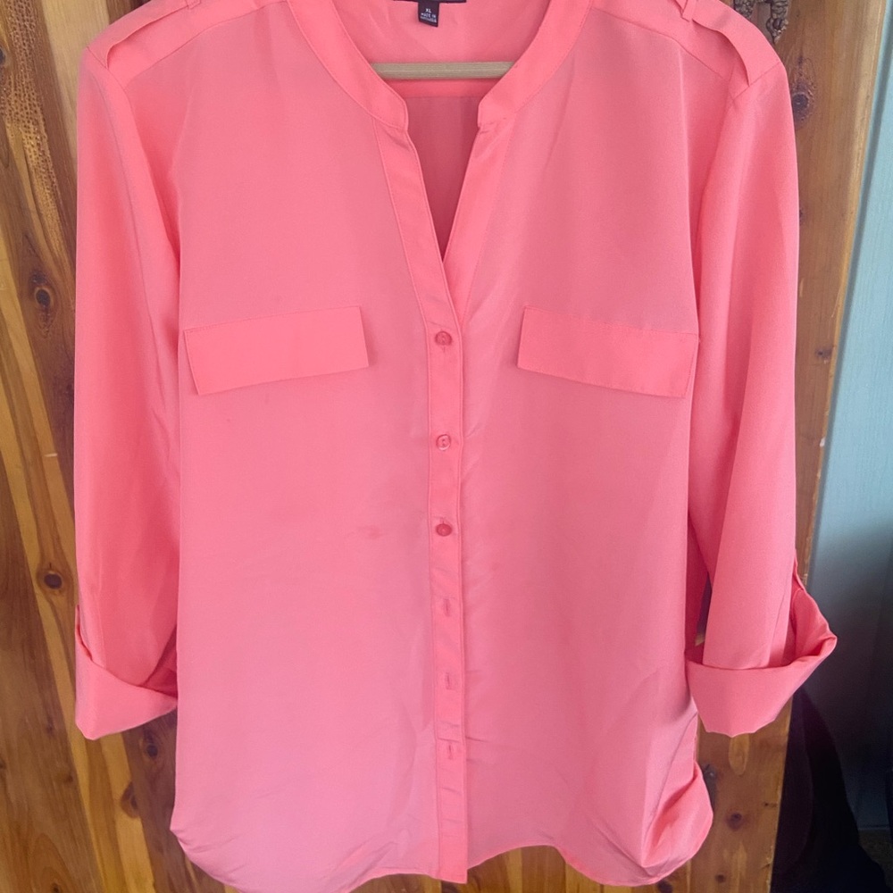 Elementz Coral Button-Up Blouse